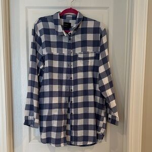 Free Press Navy and White Plaid Shirt